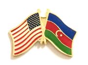 Azerbaijan Flag Lapel Pin - Double