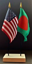 Bangladesh and US Flag Desk Set