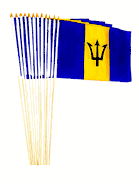 Barbados 12″ x 18″ Miniature Stick Flag