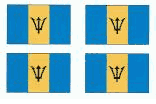 Barbados Flag Stickers - Sheet of 50