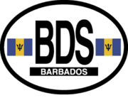 Barbados Flag It Oval Decal