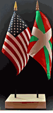 Basque Lands and US Flag Desk Set