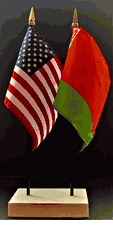 Belarus and US Flag Desk Set
