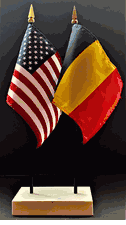 Belgium and US Flag Desk Set