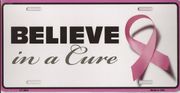 Believe in a Cure Breast Cancer License Plate