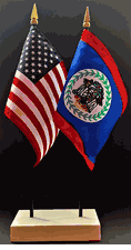 Belize and US Flag Desk Set