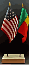 Benin and US Flag Desk Set