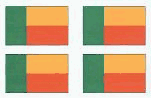 Benin Flag Stickers - Sheet of 50