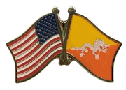 Bhutan Flag Lapel Pin - Double