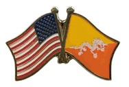 Bhutan Flag Lapel Pin - Double