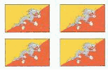 Bhutan Flag Stickers - Sheet of 50