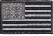 US Flag Patch - Black and Silver