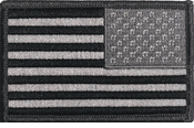 US Flag Patch - Black and Silver Reversed 