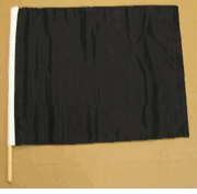 Black Auto Racing Flag with Wood Pole
