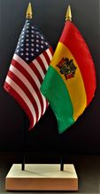 Bolivia and US Flag Desk Set