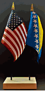 Bosnia and US Flag Desk Set