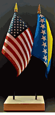 Bosnia and US Flag Desk Set