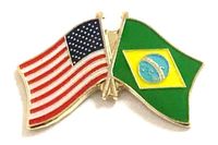 Brazil Flag Lapel Pin - Double