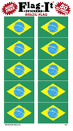 Brazil Flag stickers 50 Stickers per package