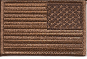 US Flag Patch - Subdued Brown - Reverse