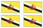 Brunei Darussalam Flag Stickers - Sheet of 50