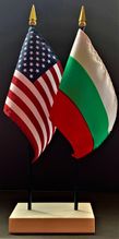 Bulgaria and US Flag Desk Set