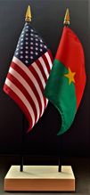 Burkina Faso and US Flag Desk Set