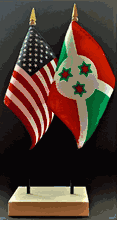 Burundi and US Flag Desk Set