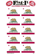California Flag Stickers 50 Per package