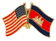 Cambodia Flag Lapel Pin - Double