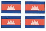 Cambodia Flag Stickers - Sheet of 50