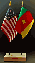 Cameroon and US Flag Desk Set