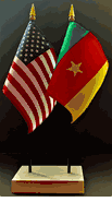 Cameroon and US Flag Desk Set