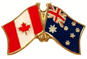 Canada and Australia Flag Lapel Pin - Double - (Canada flag on the left)