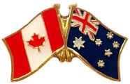 Canada and Australia Flag Lapel Pin - Double - (Canada flag on the left)