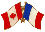 Canada and France Flag Lapel Pin - Double - (Canada flag on the left)