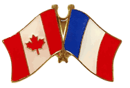 Canada and France Flag Lapel Pin - Double - (Canada flag on the left)