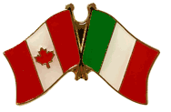 Canada and Italy Flag Lapel Pin - Double - (Canada flag on the left)