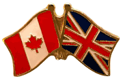 Canada and United Kingdom Flag Lapel Pin - Double - (Canada flag on the left)