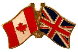 Canada and United Kingdom Flag Lapel Pin - Double - (Canada flag on the left)