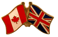 Canada and United Kingdom Flag Lapel Pin - Double - (Canada flag on the left)