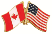 Canada Flag Lapel Pin - Double - (Canada flag on the left)
