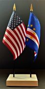 Cape Verde and US Flag Desk Set