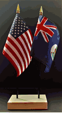 Cayman Islands and US Flag Desk Set