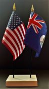 Cayman Islands and US Flag Desk Set