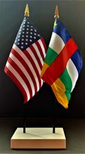 Central African Republic and US Flag Desk Set