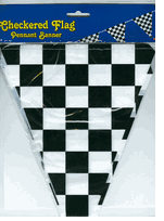 Checkered Flag Pennant Streamers - 12'