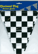 Checkered Flag Pennant Streamers - 12'