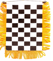 Checkered Racing Flag Car Windshield, Window or Mirror Mini Banner Flag - Style 1