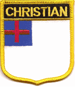 Christian Flag Patch - Black Background